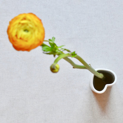 Heart shaped porcelain bud vase modern ceramic decor