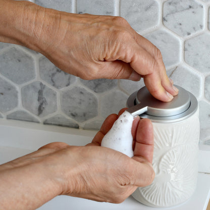 NEW! Handmade Ceramic Foaming Soap Dispenser - White